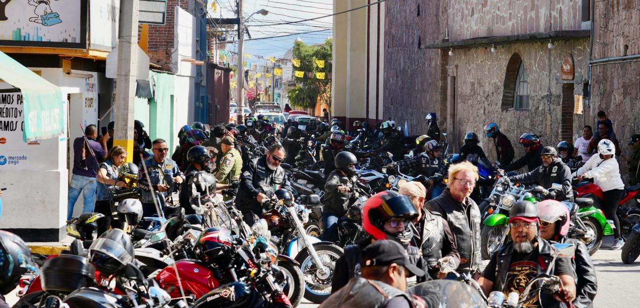 VILLA DE POZOS REUNIÓ A MOTOCICLISTAS SOLIDARIOS