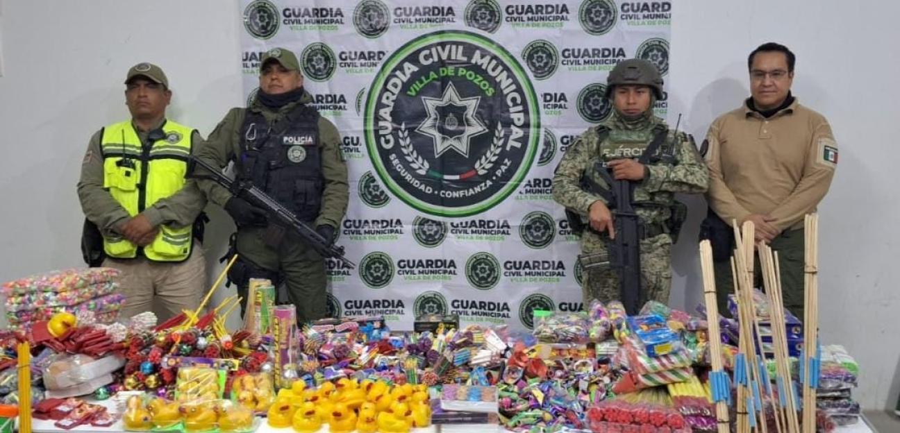 COORDINACIÓN INTERINSTITUCIONAL PERMITE DECOMISO DE PIROTECNIA EN VILLA DE POZOS