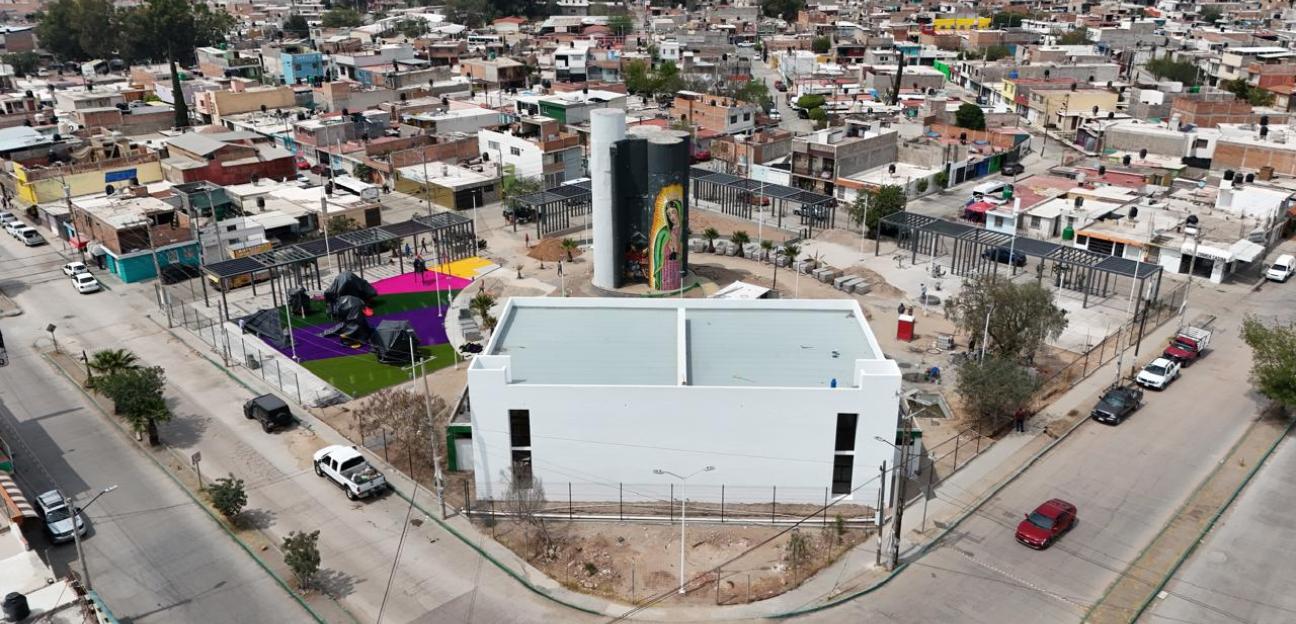 VILLA DE POZOS AVANZA EN LA REHABILITACIÓN DE LA PLAZA DE LOS SILOS