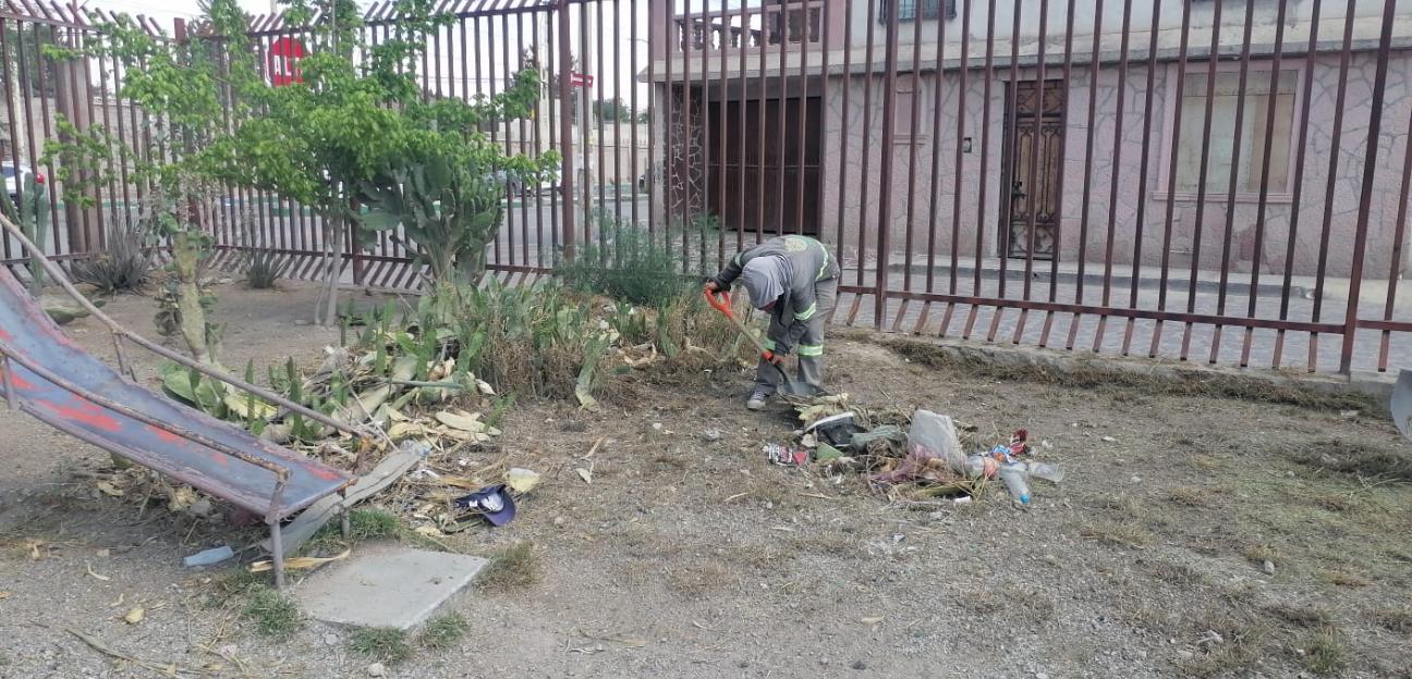 VILLA DE POZOS MEJORA ESPACIO DEPORTIVO EN LAS CRUCES CON JORNADA DE LIMPIEZA