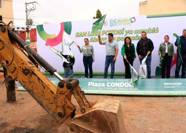 VILLA DE POZOS AVANZA CON LA REHABILITACIÓN INTEGRAL DE LA PLAZA CÓNDOR